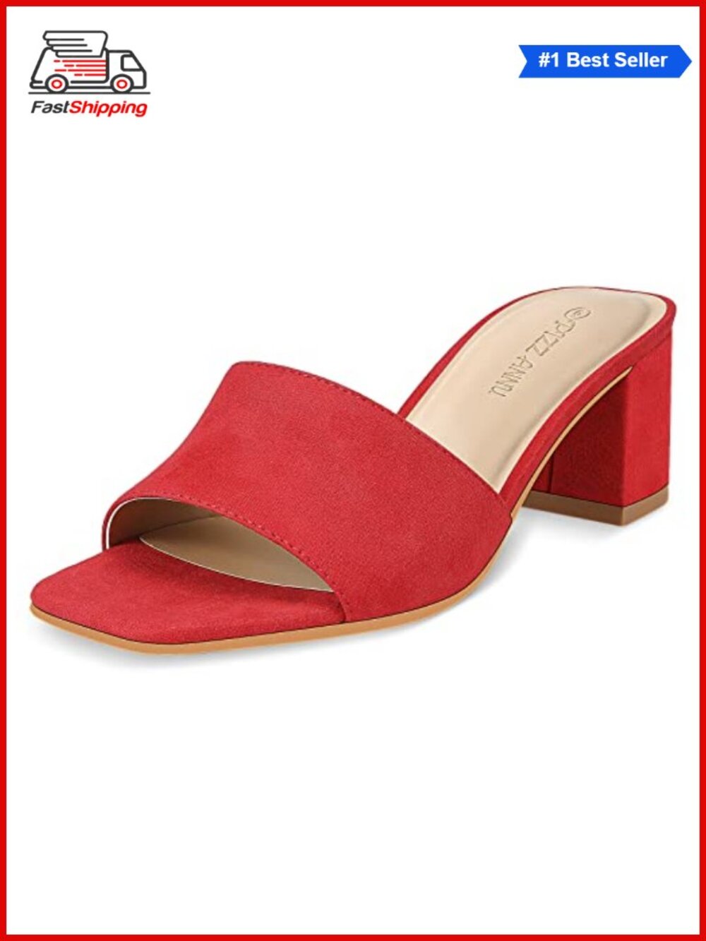 ✨ Low Block Heel Square Toe Slide Sandals Comfortable Dress Pumps